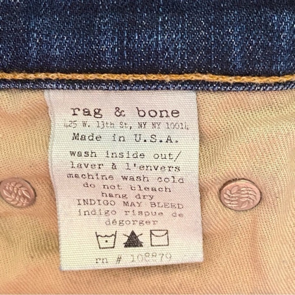 Rag & Bone Cate Mid Rise Skinny Jeans Blue Stretch Womens Size 25 - Picture 14 of 15